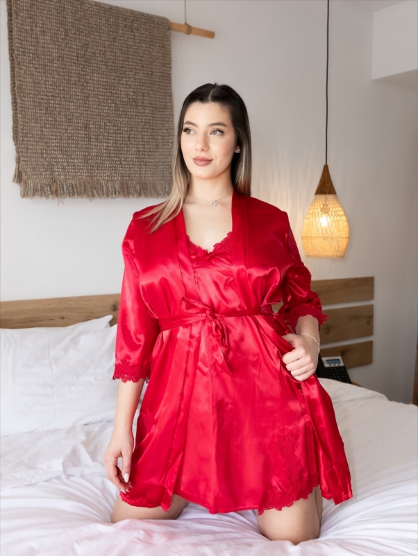 BABYDOLL ΚΟΚΚΙΝΟ ΜΕ ΡΟΜΠΑ