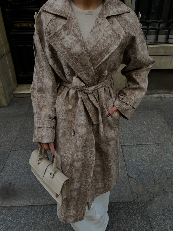 Καμπαρντίνα μπεζ φίδι