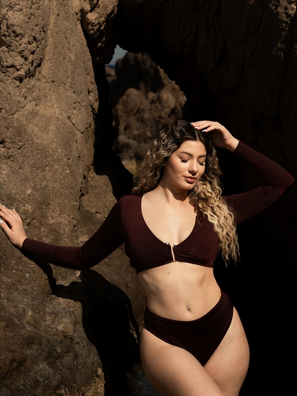 Μαγιό Μπικίνι Μπορντό Shiny