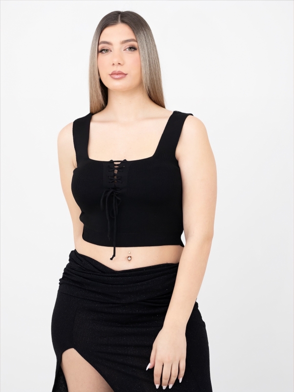 ΜΠΛΟΥΖΑ ΡΑΝΤΑΚΙ ΚΟΝΤΗ ΜΕ ΔΕΣΙΜΟ ΣΤΟ ΣΤΗΘΟΣ ΜΑΥΡΟ