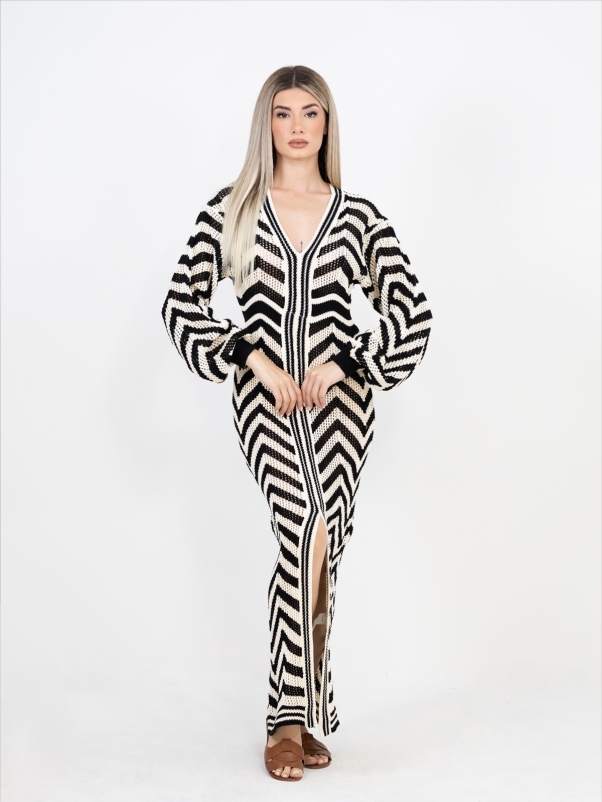 ΠΛΕΚΤΟ ΦΟΡΕΜΑ ΜΑΥΡΟ ΜΑΚΡΥ ΜΑΝΙΚΙ