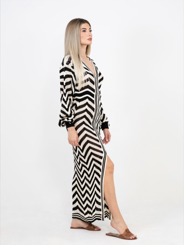 ΠΛΕΚΤΟ ΦΟΡΕΜΑ ΜΑΥΡΟ ΜΑΚΡΥ ΜΑΝΙΚΙ