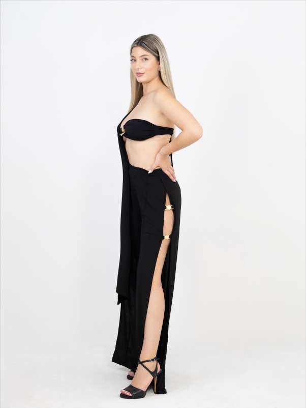 ΣΕΤ ΜΑΥΡΟ ΜΕ ΧΡΥΣΕΣ ΛΕΠΤΟΜΕΡΕΙΕΣ ΣΤΟ ΤΟΠ ΚΑΙ ΣΤΟ ΠΑΝΤΕΛΟΝΙ