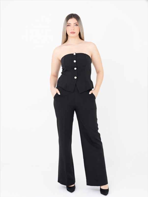 ΣΕΤ ΤΟΠ ΣΤΡΑΠΛΕΣ ΜΑΥΡΟ ΜΕ ΠΑΝΤΕΛΟΝΙ