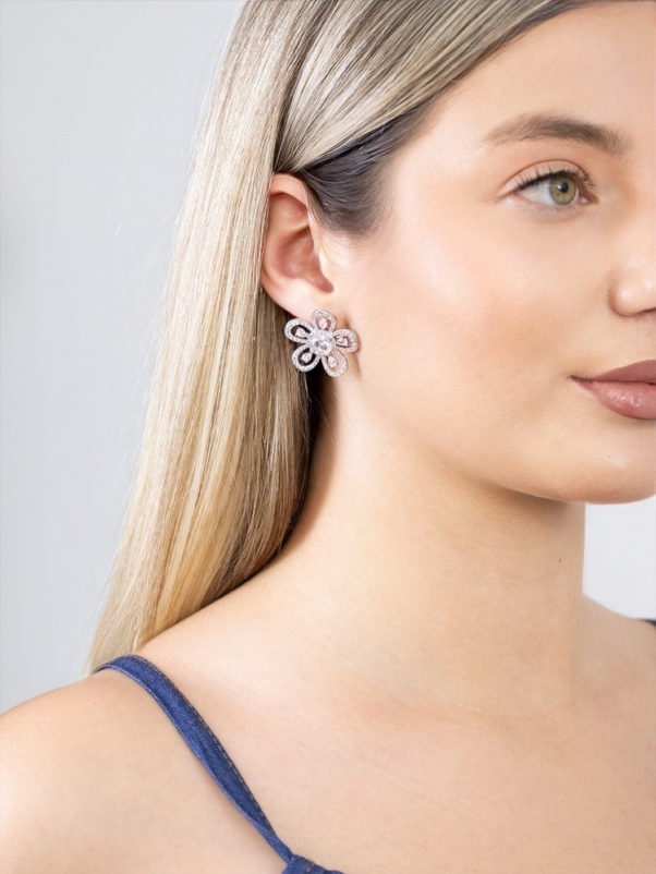 Silver Bloom Earrings