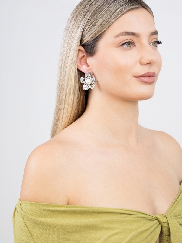 Silver Blossom Earrings