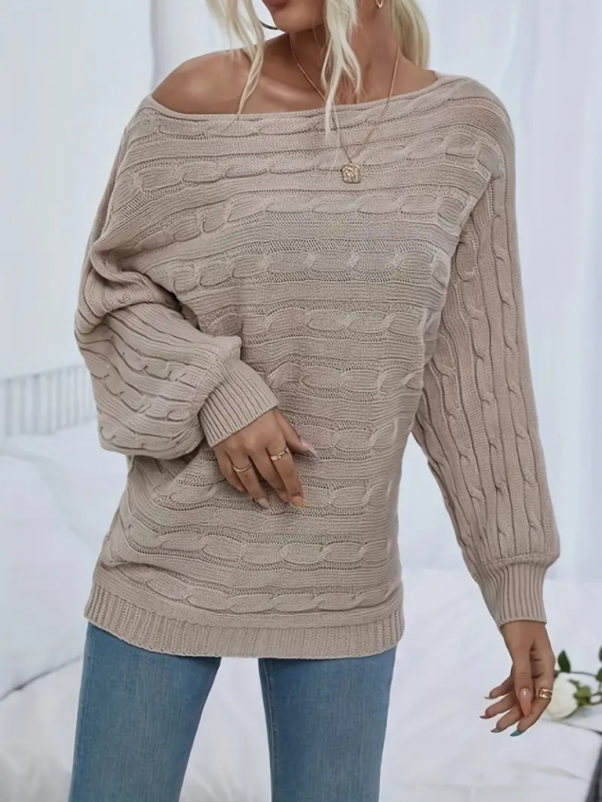 Soft Cable Knit Sweater – Beige